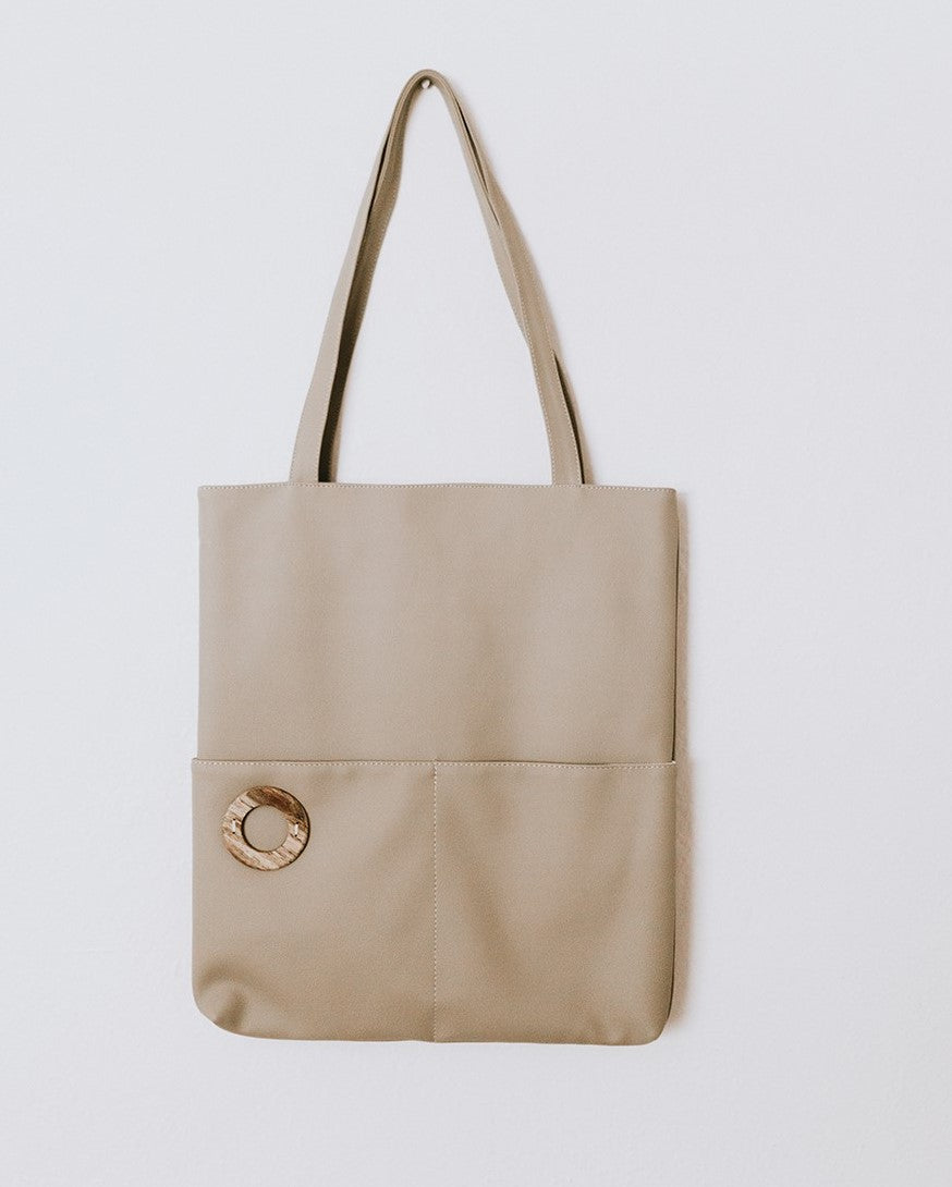Small Taupe Cactus Leather Tote Bag Accessories Lordag Sondag 