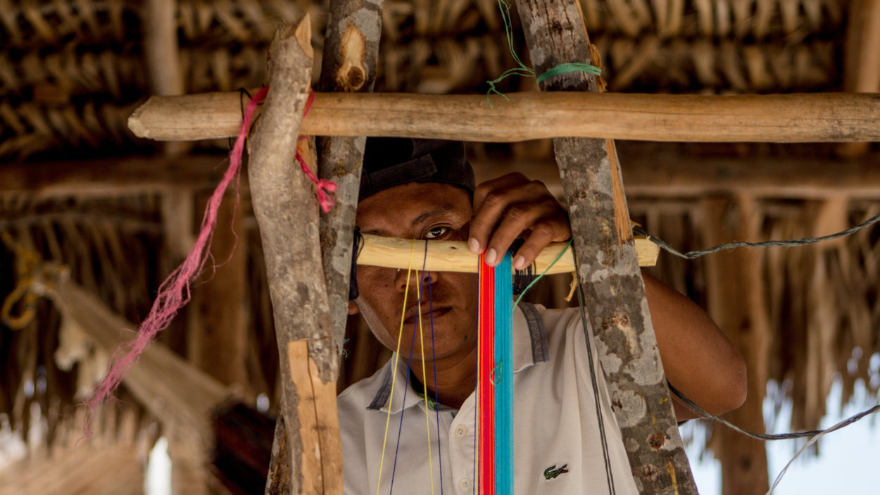 Wayuu Blue and Turquoise Cross Body Tote Accessories Desde El Sur Con Amor 