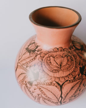 Rose Handpainted Burnished Flower Vase - heritagebyhand