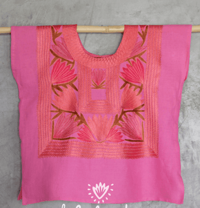 Magueyitos Huipil- Multiple Colors Tops and Tunics Hilo de Nube Coral and Rose Medium 