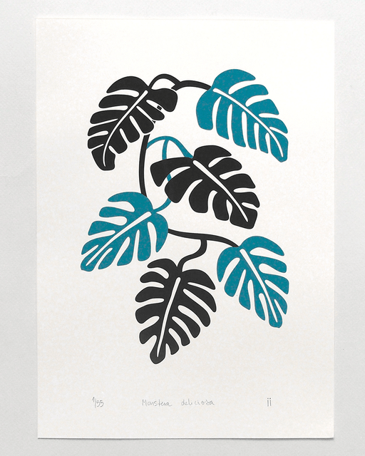 Monstera Serigraph Print Cards and Prints Isabel Infante 