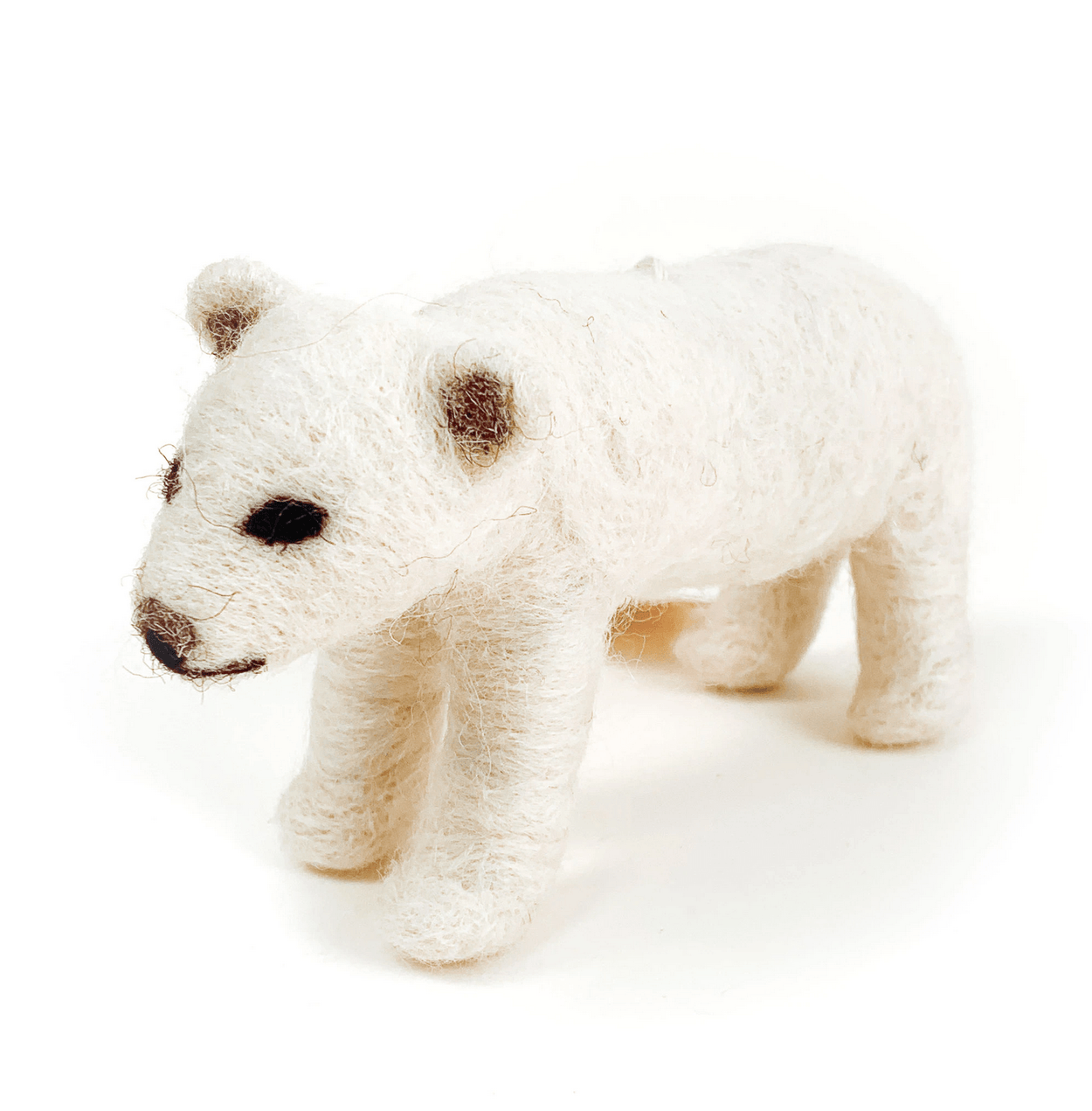 Felted Wool Polar Bear For Kids Mayan Hands 