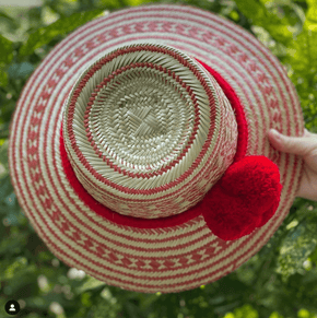 Wayuu Pom Pom Hat Accessories Desde El Sur Con Amor Red Wayuu Crosses 