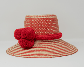 Wayuu Pom Pom Hat Accessories Desde El Sur Con Amor Red Wayuu Dots 