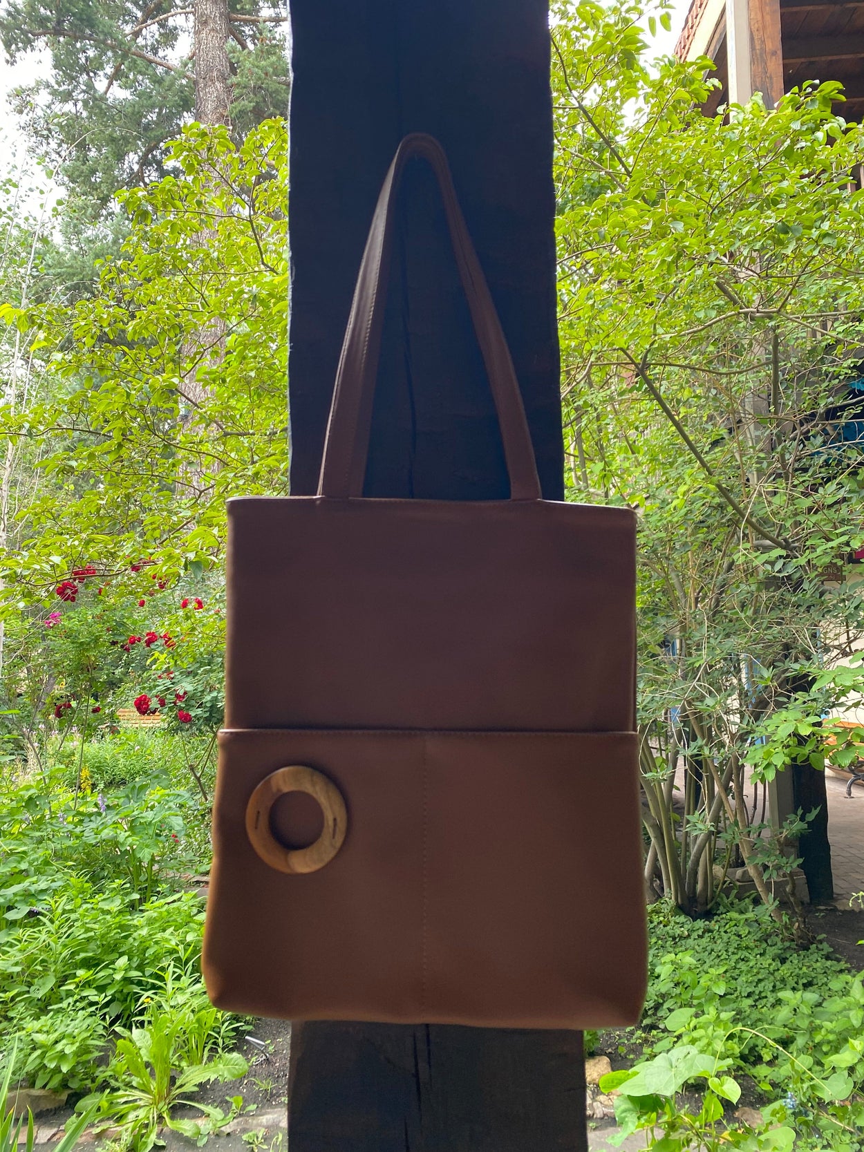 Small Brown Cactus Leather Tote Bag Accessories Lordag Sondag 