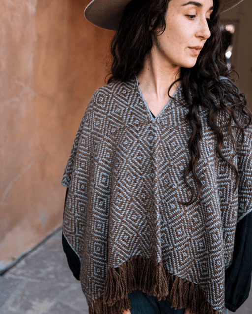 Bird's Eye Llama Short Poncho Multiple Colorways - heritagebyhand