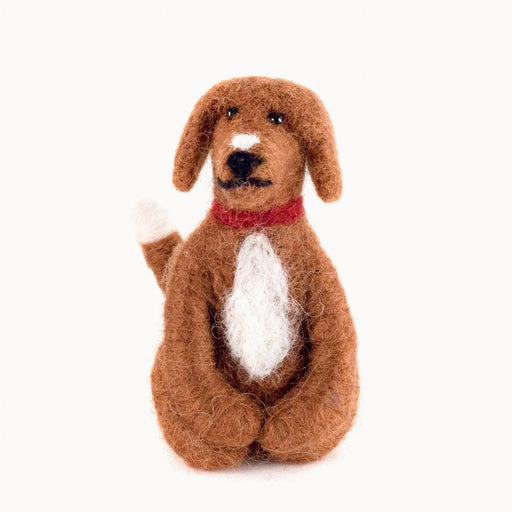 Felted Wool Seated Dog For Kids Mayan Hands 