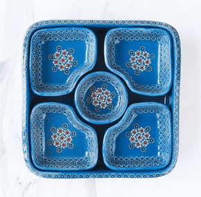 Six-piece Hand Painted Ceramic Appetizer Set - heritagebyhand